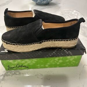 Sam Edelman Black Espadrille Slip-On Flats